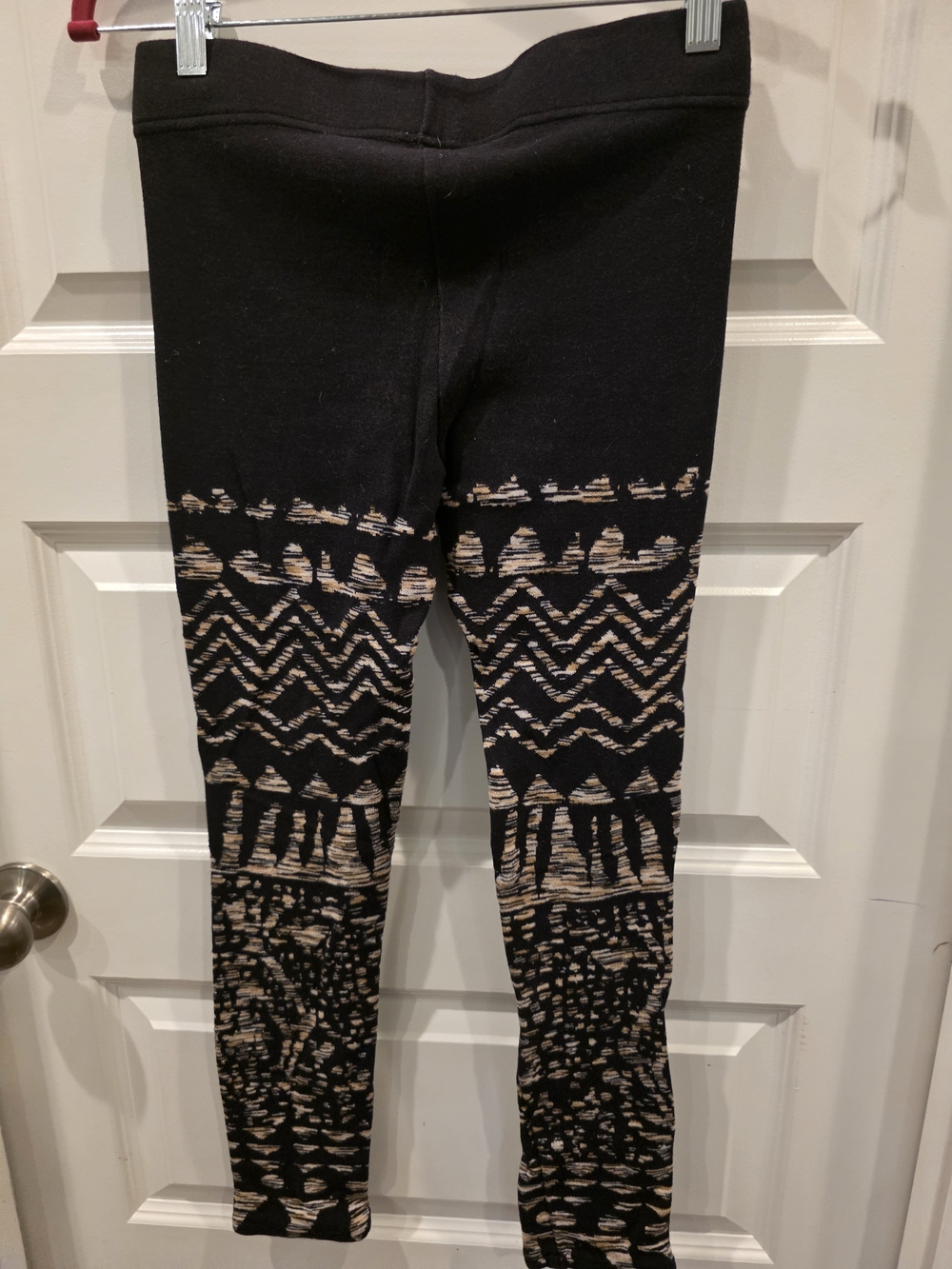 Free People Black Leggings with Cream Tribal Print - Picture 2 of 3